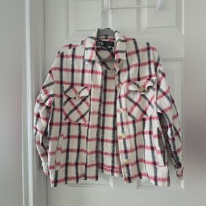 ZARA Plaid Lightweight Jacket – Italian Fabric – Size S